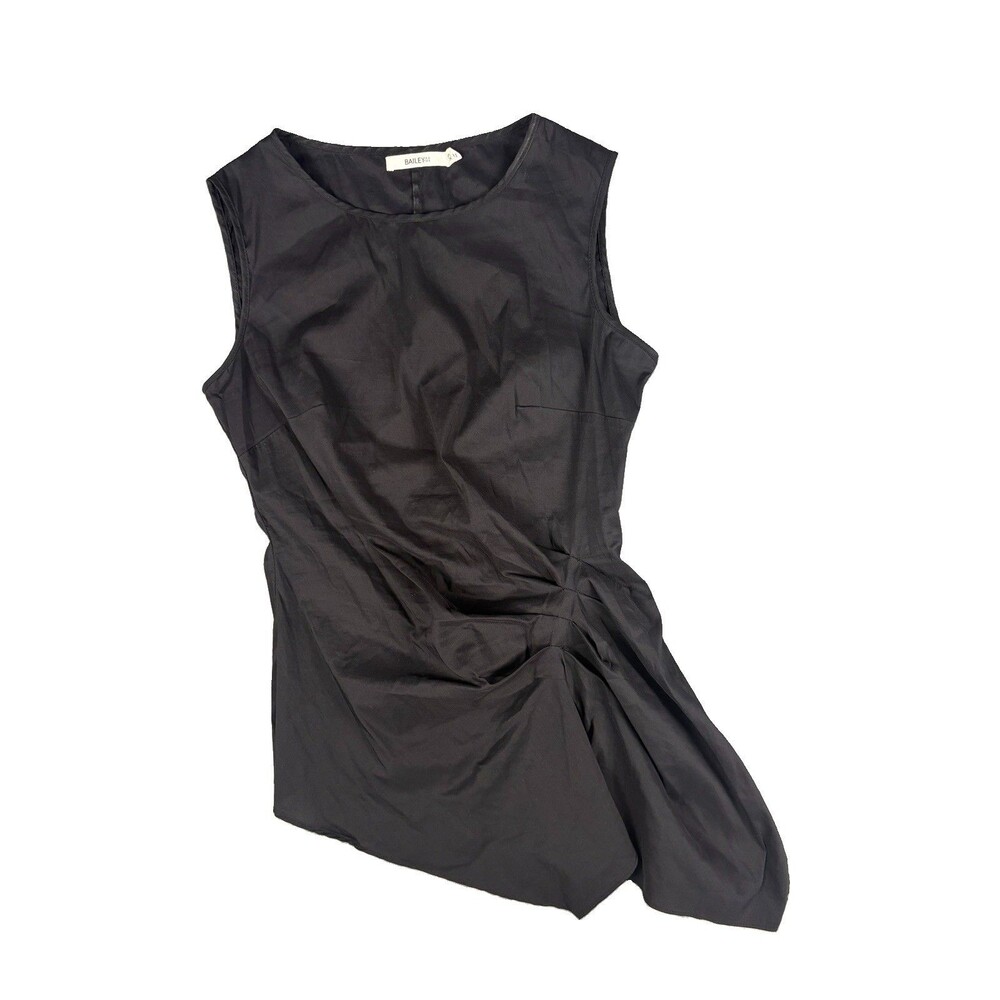 Bailey 44 Sleeveless Top Blouse Tank Asymmetrical Sz XS Black Nylon Spandex